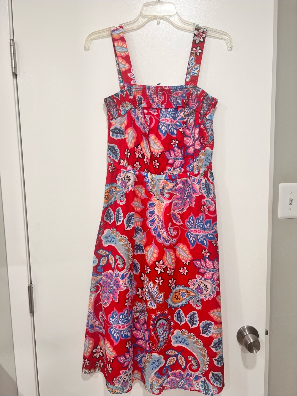 Talbots Red Paisley Skort with Blue & Pink Accents
